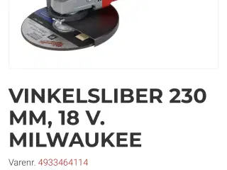 Milwaukee vinkelsliber 230 mm