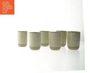 Sæt af seks keramik kopper (str. 6 styk. ø. 8,5 cm. længde. 12 cm)
