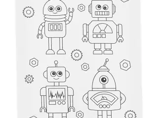 Malerlærred med print, Robotter , D: 1,6 cm, str. 24x30 cm, 360 g, 1 stk.