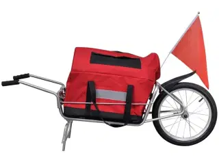 Ethjulet cykelanhænger med opbevaringstaske