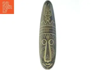 Træskulptur med tribal-motiver (str. 48,5x12 cm)