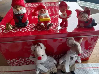 Julepynt 6 dele, bl.a 2 stk Karen K nisser.