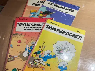 Smølfer e tegneserier sælges.