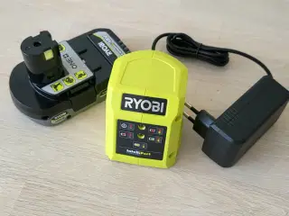 Ryobi 18v 2ah Batteri med oplader
