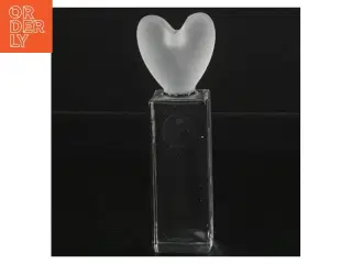 Glaskunst hjerteformet med satinfinish fra Holmegaard (str. 12 cm)