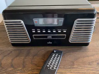 Retro pladespiller med radio og cd afspiller