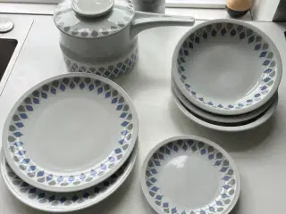 DANILD/LYNGBY BLÅ DRÅBE porcelæn 7 dele