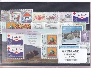 Grønland - 1 Stk. Miniark + 18 Stk. - Postfrisk