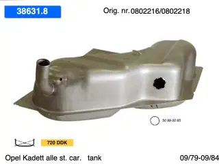 Nye Opel Kadett st. car tanke