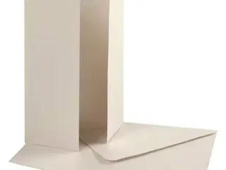 Perlemorskort med kuvert - 10 sæt, råhvid elegance