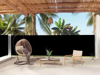 Sammenrullelig sidemarkise 160x1000 cm sort