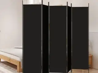 5-panels rumdeler 250x200 cm stof sort