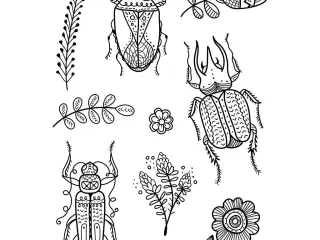 Silikonestempler, insekter, ark 11x15,5 cm, 1 ark