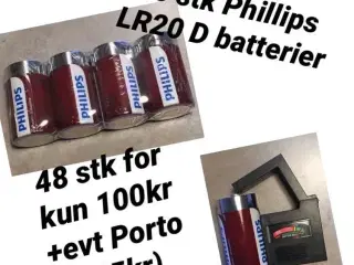 48 stk nye Phillips LR20  D batterier