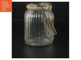 Glasvase med rebhåndtag (str. Ø 10x14 cm)