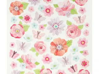Forårsblomster Stickers med Glitter - 15x16,5 cm