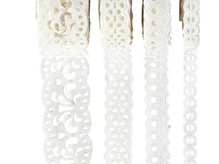 Papirblonde, B: 8-23 mm, hvid, 4x2m/ 1 pk.
