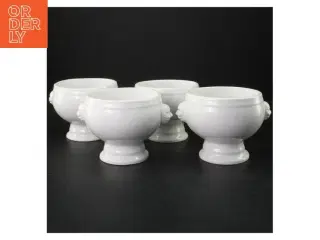 Hvide suppeskåle sæt (str. Ø. 11 cm. 4 styk)