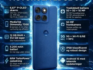 🔥 Helt ny Motorola Edge 60 5G 512 GB - Uåbnet 🔥