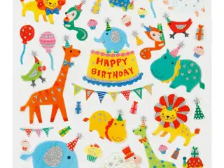 Dyreorkester Stickers - Glitter Klistermærker 15x16,5 cm