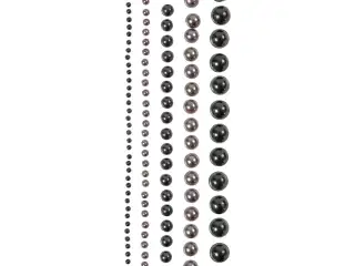 Halv-perler, str. 2-8 mm, sort, antrascitgrå, 140stk./ 1 pk.