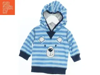 Blå stribet hættetrøje med bamseansigt fra Tiny Little Wonders (str. 80)