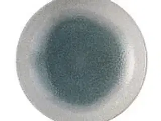 12 stk. Tallerken coupe blå m/hvid D260 mm Raku Duo Churchill