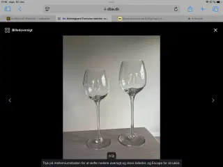 Holmegaard rød- og hvidvinglas fontaine KØBES