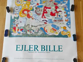 Plakat, Ejler Bille, motiv: Fuglemotiv, b: 70 h: 9