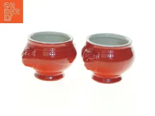 Røde Keramik Tealight Lysestager fra Zone (str. 9x7x5,5 cm)