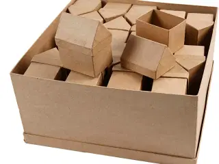 Håndlavede Papmaché Æsker - 40 stk. 6x8,5 cm