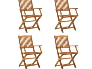 Foldbare havestole 4 stk. massivt akacietræ