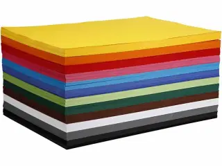 Kulørt karton, A2, ark 420x594 mm, 180 g, ass. farver, 12x100ark/ 1 pk.