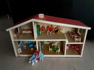 Lundby Dukkehus med møbler og dukker