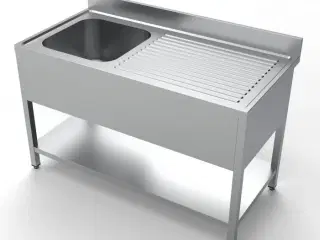 Combisteel stålbord med vask – 140x70x85 cm