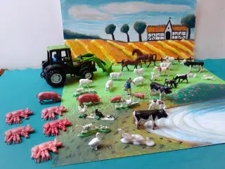 35 Bondegårdsdyr og 1 Traktor