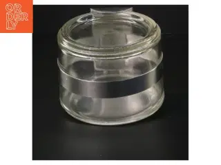 Saltkar/glasbeholder med låg af rustfritstål (str. Ø 11 cm)