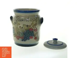 Keramik rumtopf krukke med låg (str. 21 cm)