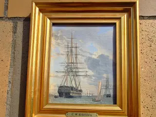 C W Eckersberg Sejlskibe på vandet