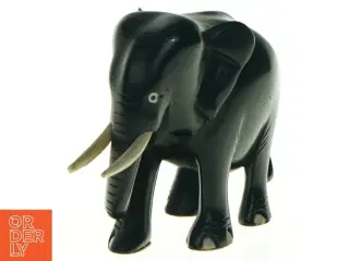 Sort elefantfigur i træ (str. 11 x 9 cm)