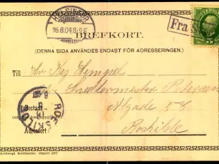 Fra Sveriege i Ramme - Postkort 16 - 8 - 04 - Til Roskilde
