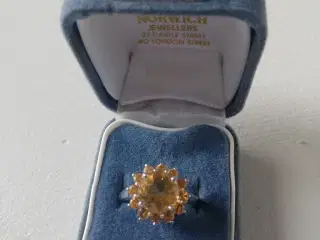 finger ring med citrin, 9 crt gold - størrelse: 54