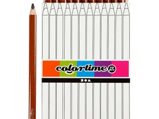Colortime Farveblyanter, L: 17,45 cm, mine 5 mm, JUMBO, brun, 12stk./ 1 pk.