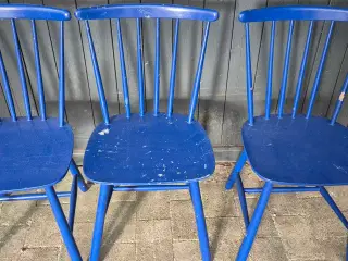 Stole blå retro. 3 stk.
