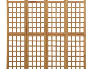 4-panels rumdeler/espalier 161x180 cm massivt grantræ