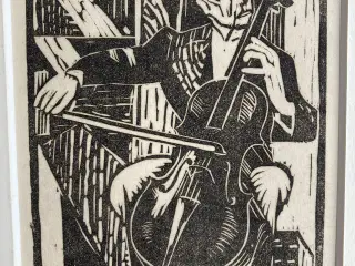 Træsnit Helge Nielsen Listed Bornholm