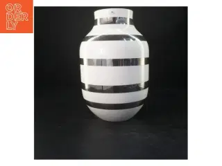 Keramisk vase med sorte striber fra K&#228;hler (str. 32x18 cm)