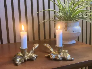 Albora vintage lysestager i bronze