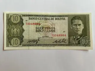 10 Pesos Bolivia 1962