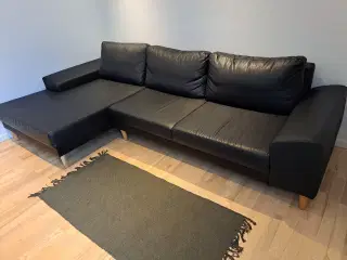 Sort læder sofa